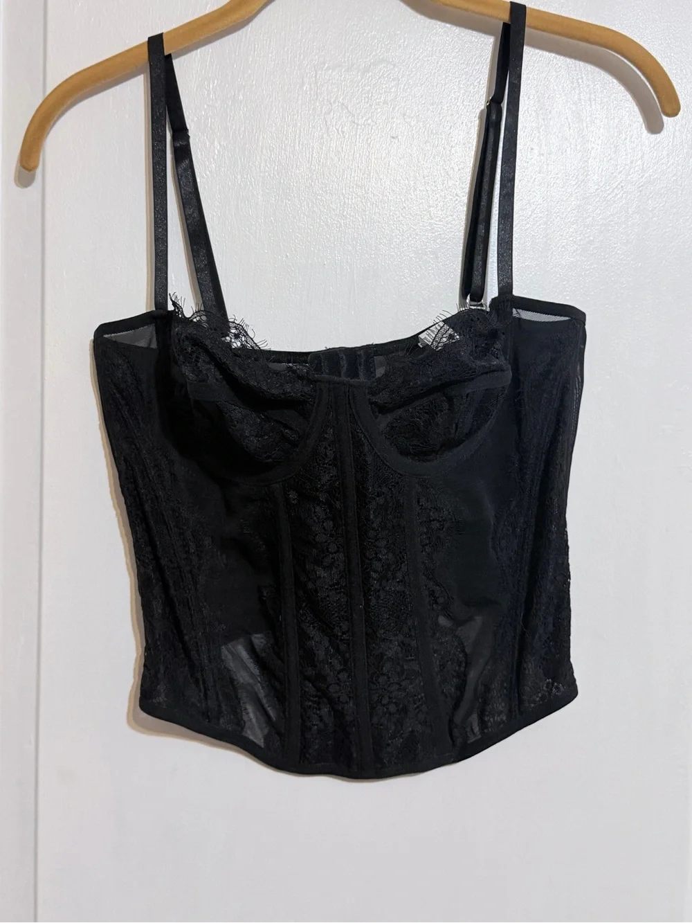 Black Lace Corset Bustier Top